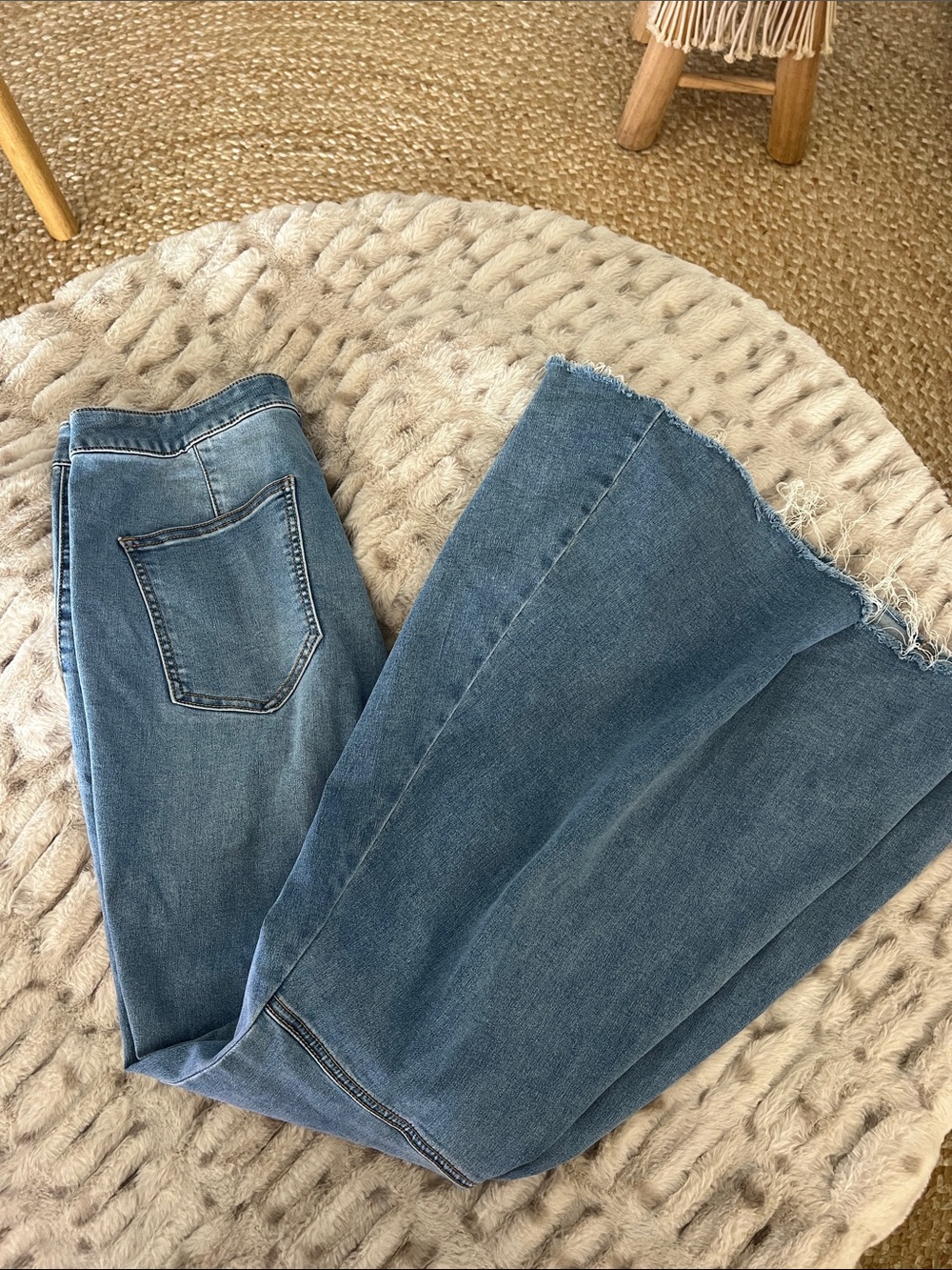 Free People super Flare. Blue Wide-Leg Women's Jeans